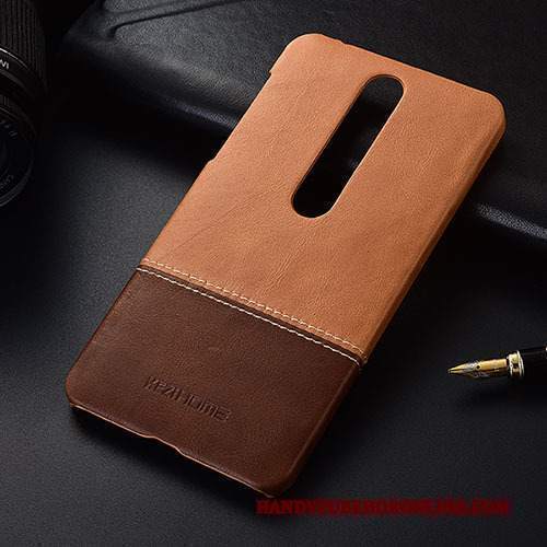 Custodia Nokia 6.1 Pelle Rosso, Cover Nokia 6.1 Protezione