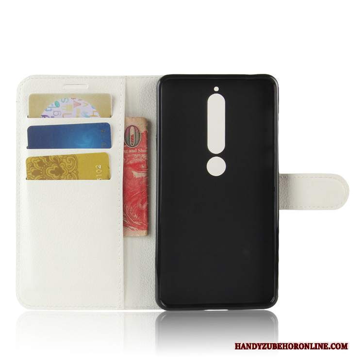 Custodia Nokia 6.1 Protezione Nero Carta, Cover Nokia 6.1 Pelle Supporto