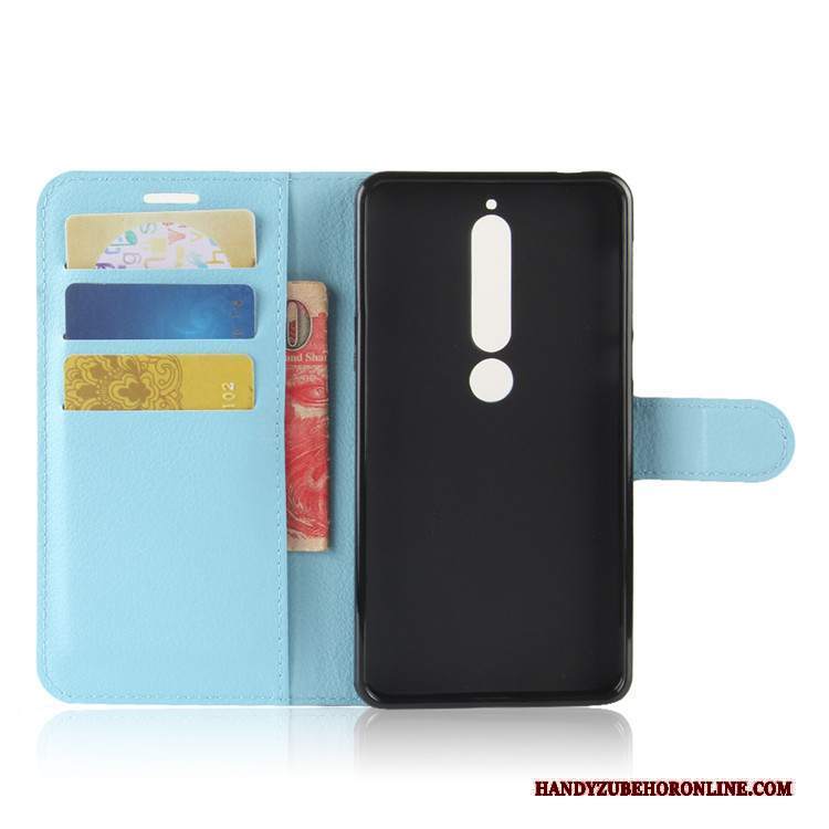 Custodia Nokia 6.1 Protezione Nero Carta, Cover Nokia 6.1 Pelle Supporto