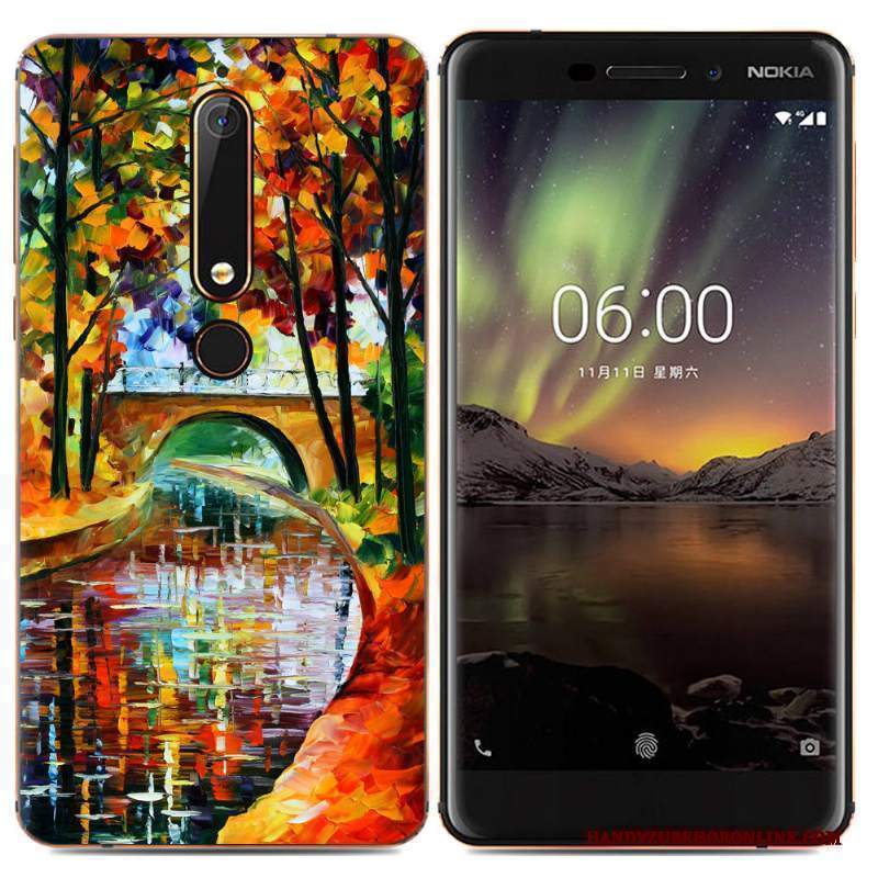 Custodia Nokia 6.1 Protezione Telefono Morbido, Cover Nokia 6.1 Creativo Tendenza Semplici