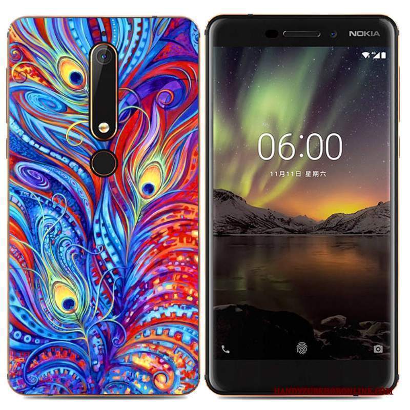 Custodia Nokia 6.1 Protezione Telefono Morbido, Cover Nokia 6.1 Creativo Tendenza Semplici