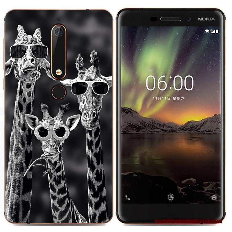 Custodia Nokia 6.1 Protezione Telefono Morbido, Cover Nokia 6.1 Creativo Tendenza Semplici