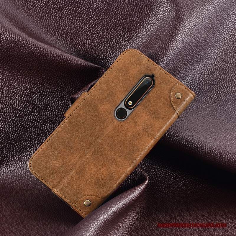 Custodia Nokia 6.1 Protezione Telefono Rosso, Cover Nokia 6.1 Creativo Carta Supporto