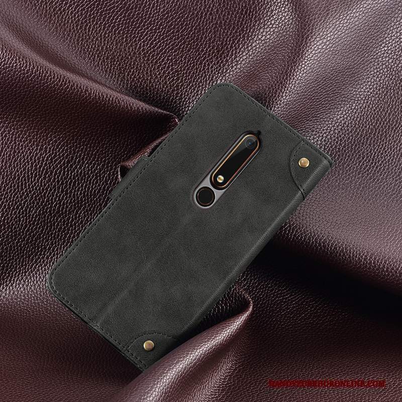 Custodia Nokia 6.1 Protezione Telefono Rosso, Cover Nokia 6.1 Creativo Carta Supporto