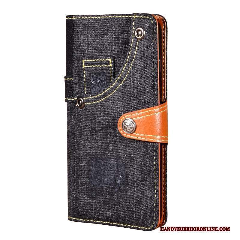 Custodia Nokia 6.2 Folio Nuovo Supporto, Cover Nokia 6.2 Pelle Denim Blu Scuro