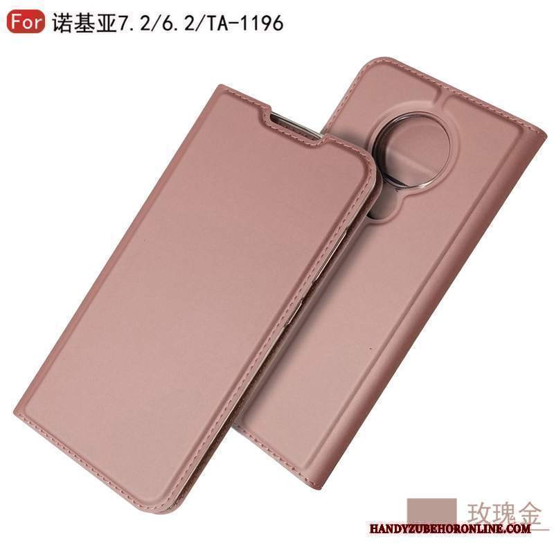 Custodia Nokia 6.2 Pelle Magnetico Rosa, Cover Nokia 6.2 Portafoglio Supporto Carta