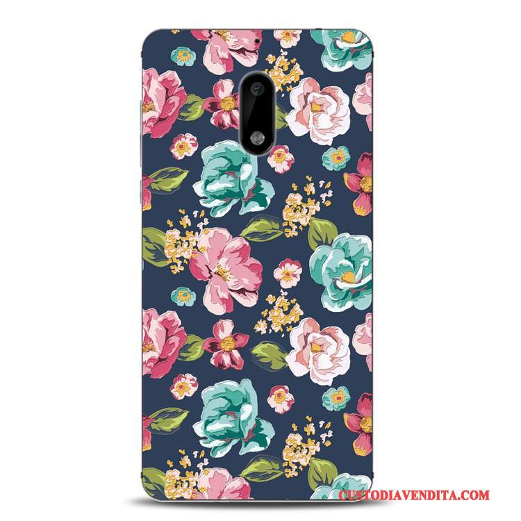 Custodia Nokia 6 Colore Telefono Fiori, Cover Nokia 6 Protezione Supporto Piccola