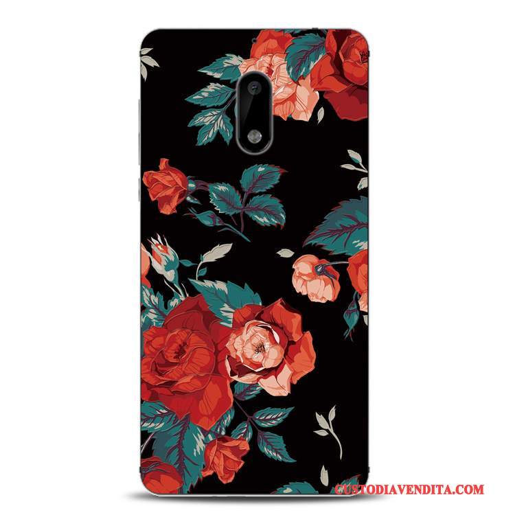 Custodia Nokia 6 Colore Telefono Fiori, Cover Nokia 6 Protezione Supporto Piccola