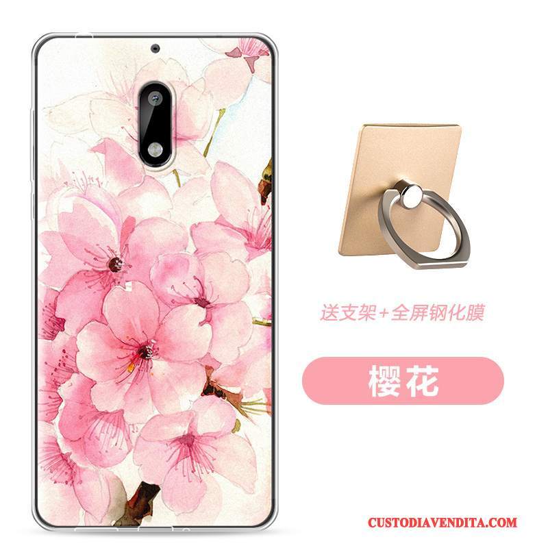 Custodia Nokia 6 Colore Trasparente Rosa, Cover Nokia 6 Protezione Sottile Anti-caduta