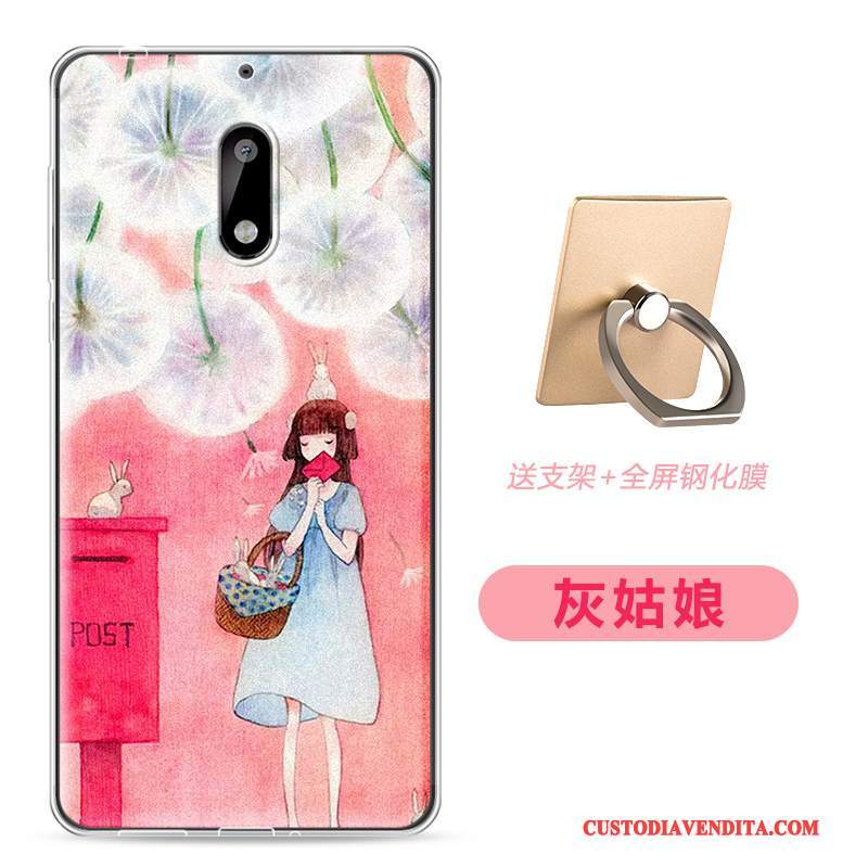 Custodia Nokia 6 Colore Trasparente Rosa, Cover Nokia 6 Protezione Sottile Anti-caduta