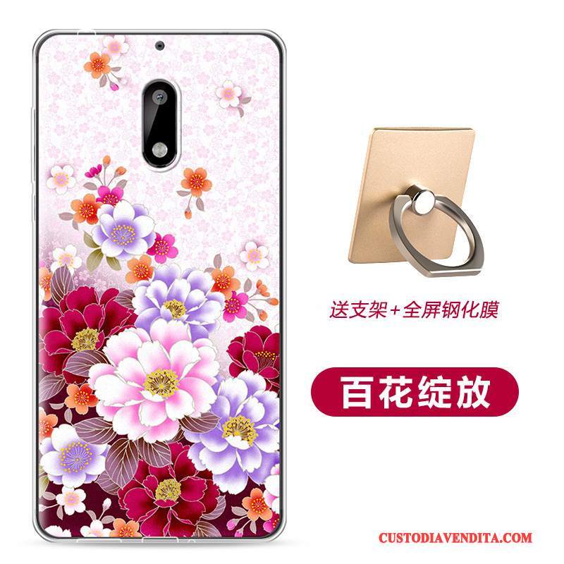 Custodia Nokia 6 Colore Trasparente Rosa, Cover Nokia 6 Protezione Sottile Anti-caduta