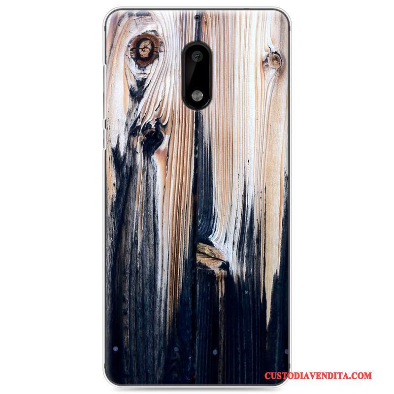 Custodia Nokia 6 Colore Tutto Incluso Legno, Cover Nokia 6 Protezione Telefono Bianco