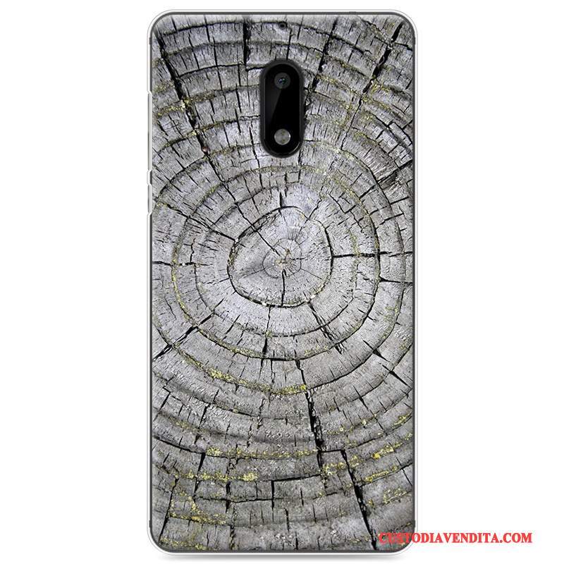 Custodia Nokia 6 Colore Tutto Incluso Legno, Cover Nokia 6 Protezione Telefono Bianco