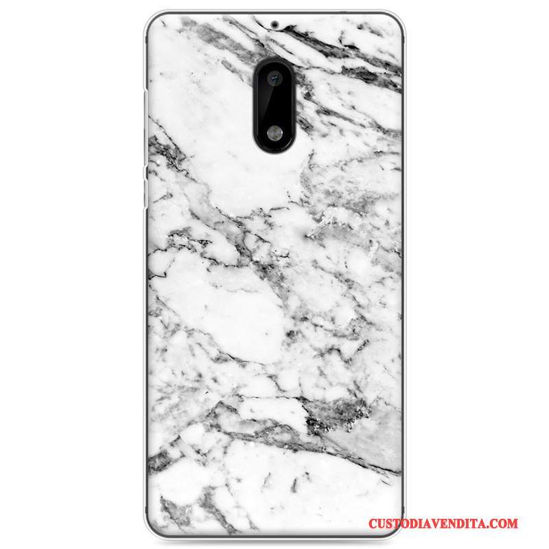 Custodia Nokia 6 Colore Tutto Incluso Legno, Cover Nokia 6 Protezione Telefono Bianco