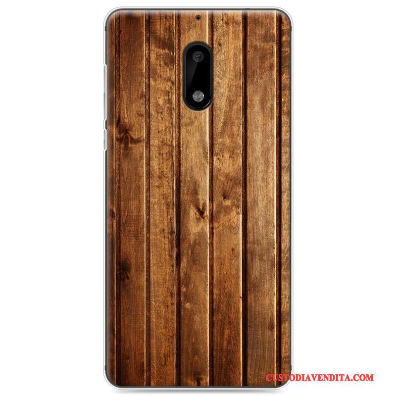 Custodia Nokia 6 Colore Tutto Incluso Legno, Cover Nokia 6 Protezione Telefono Bianco