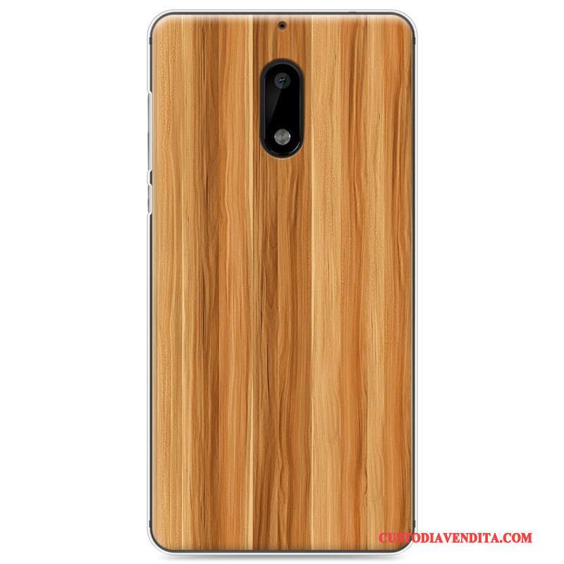 Custodia Nokia 6 Colore Tutto Incluso Legno, Cover Nokia 6 Protezione Telefono Bianco