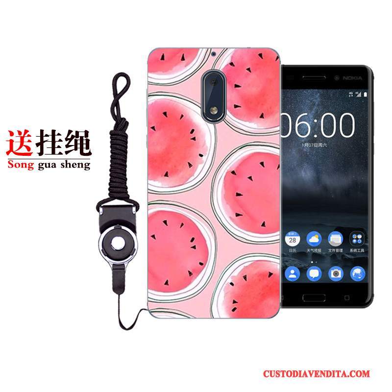 Custodia Nokia 6 Creativo Di Personalitàtelefono, Cover Nokia 6 Protezione Tutto Incluso Rosso