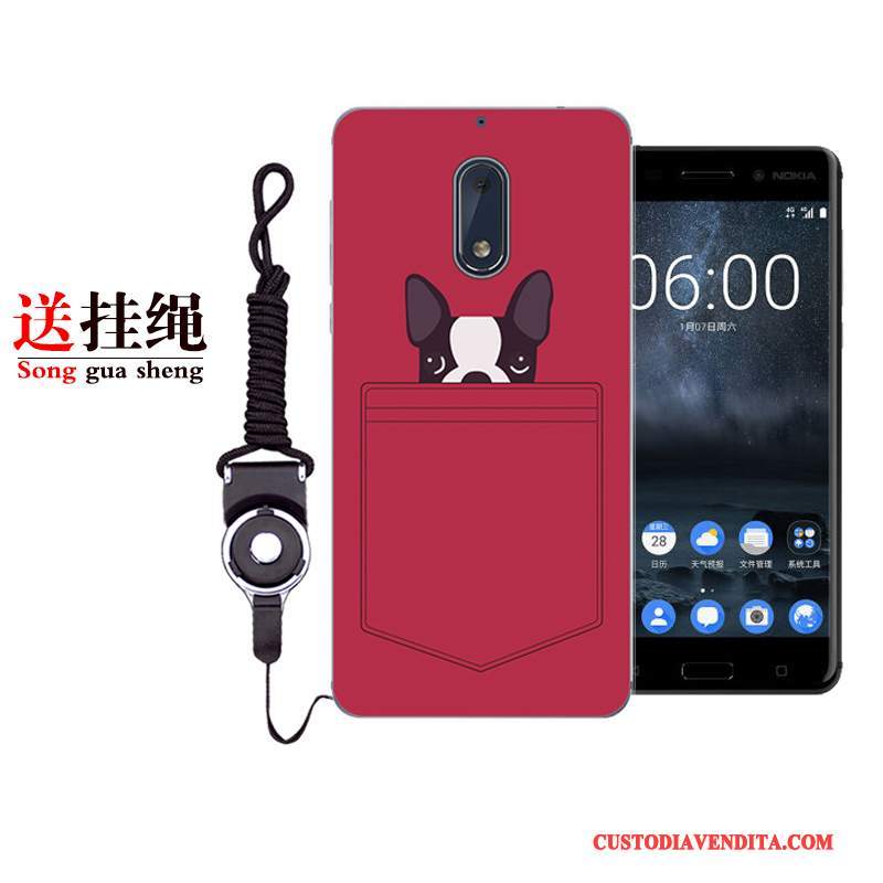 Custodia Nokia 6 Creativo Di Personalitàtelefono, Cover Nokia 6 Protezione Tutto Incluso Rosso