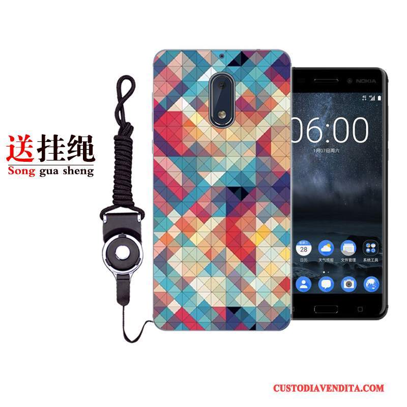 Custodia Nokia 6 Creativo Di Personalitàtelefono, Cover Nokia 6 Protezione Tutto Incluso Rosso