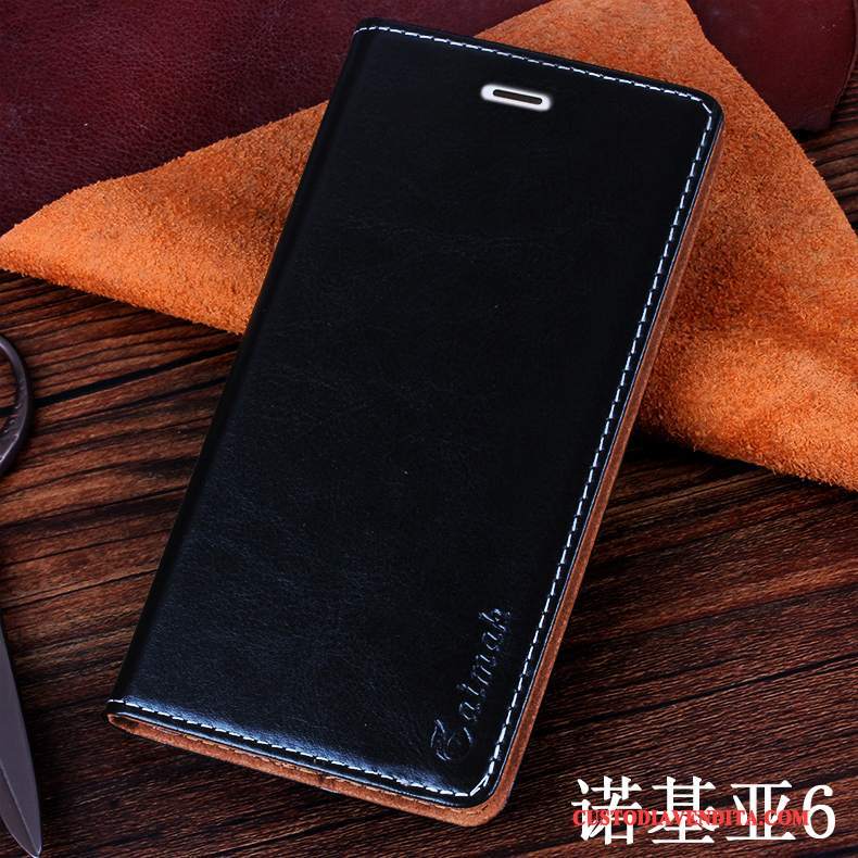 Custodia Nokia 6 Pelle Blu Anti-caduta, Cover Nokia 6 Protezione Tutto Incluso