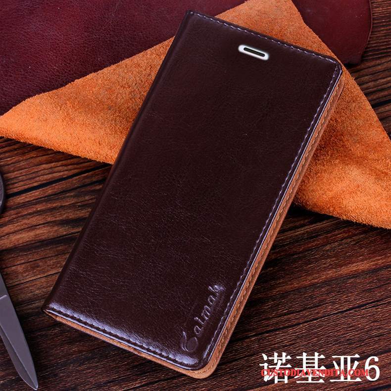 Custodia Nokia 6 Pelle Blu Anti-caduta, Cover Nokia 6 Protezione Tutto Incluso