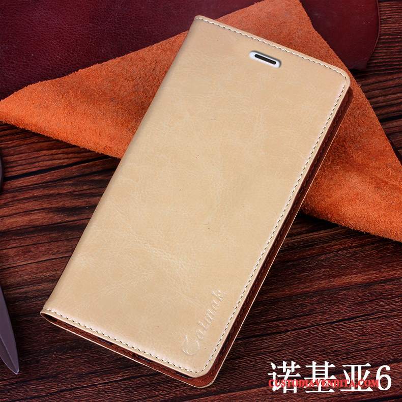 Custodia Nokia 6 Pelle Blu Anti-caduta, Cover Nokia 6 Protezione Tutto Incluso