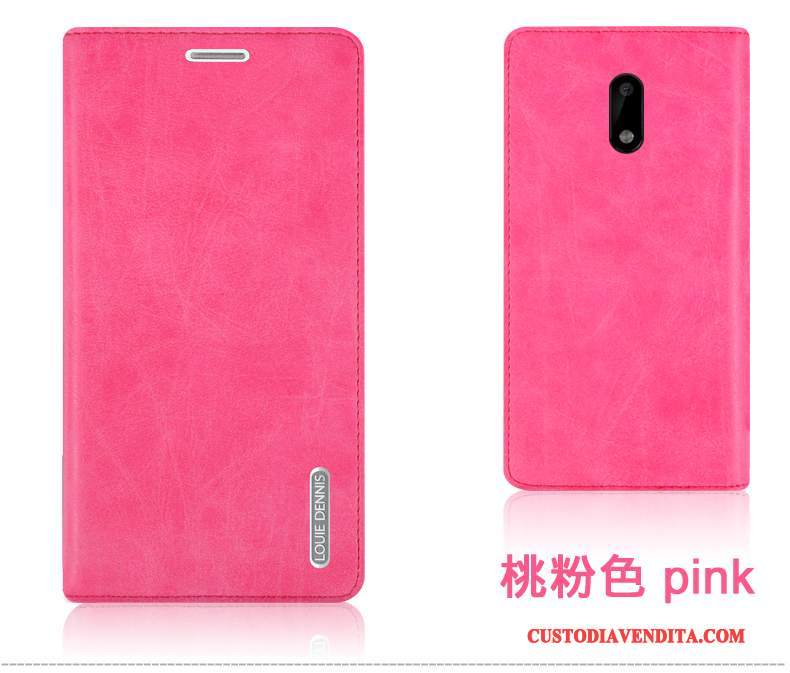 Custodia Nokia 6 Pelle Colore Profondo Anti-caduta, Cover Nokia 6 Protezione Porpora