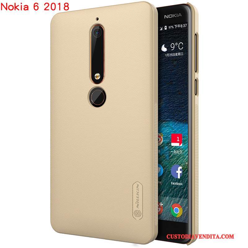 Custodia Nokia 6 Protezione Difficiletelefono, Cover Nokia 6 Nero Oro