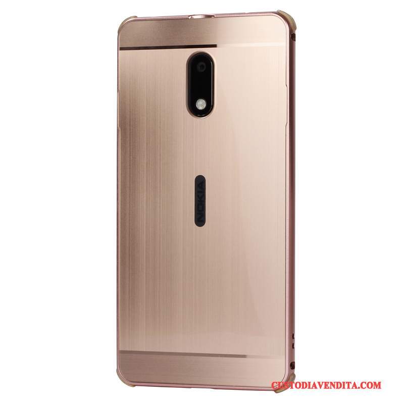 Custodia Nokia 6 Protezione Oro Telaio, Cover Nokia 6 Tendenzatelefono