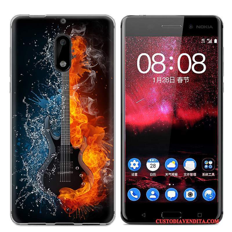 Custodia Nokia 6 Protezione Tendenza Blu, Cover Nokia 6 Colore Telefono Morbido