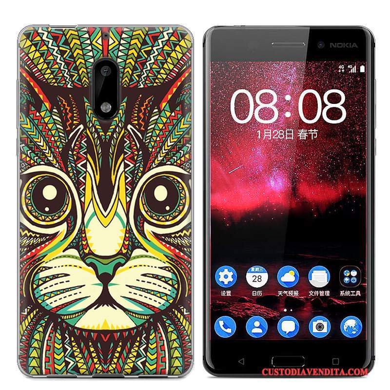 Custodia Nokia 6 Protezione Tendenza Blu, Cover Nokia 6 Colore Telefono Morbido