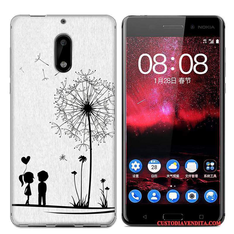 Custodia Nokia 6 Protezione Tendenza Blu, Cover Nokia 6 Colore Telefono Morbido