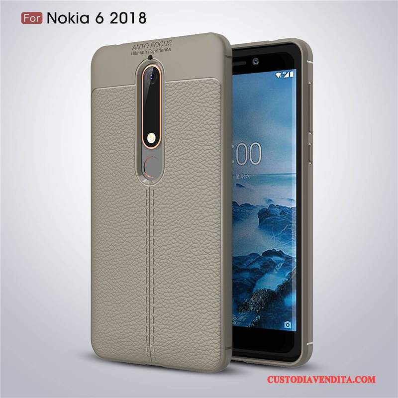 Custodia Nokia 6 Silicone Anti-cadutatelefono, Cover Nokia 6 Morbido Grigio