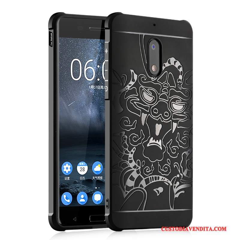 Custodia Nokia 6 Silicone Chiaro Anti-caduta, Cover Nokia 6 Protezione Affari Grigio