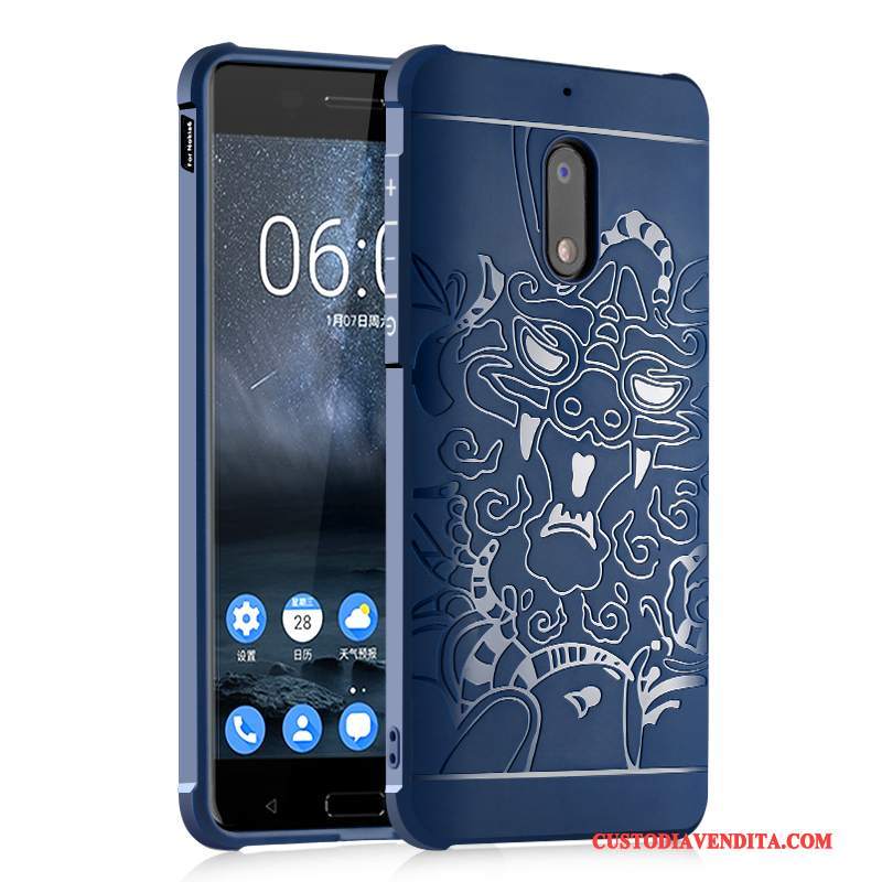 Custodia Nokia 6 Silicone Chiaro Anti-caduta, Cover Nokia 6 Protezione Affari Grigio