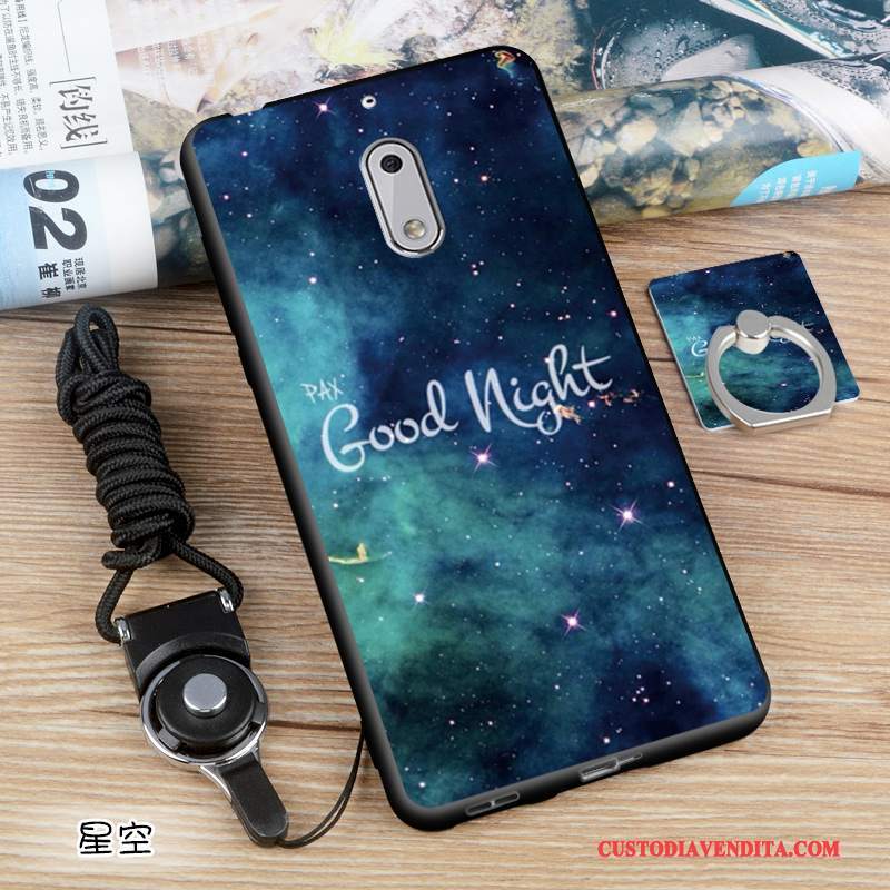 Custodia Nokia 6 Silicone Morbido Europa, Cover Nokia 6 Protezione Telefono Blu