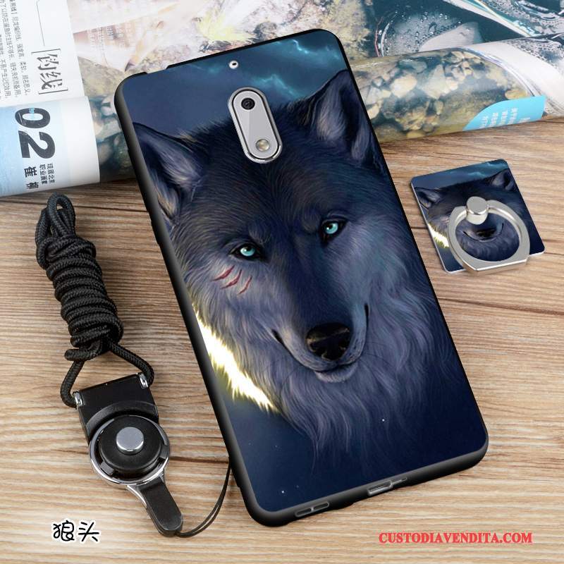 Custodia Nokia 6 Silicone Morbido Europa, Cover Nokia 6 Protezione Telefono Blu