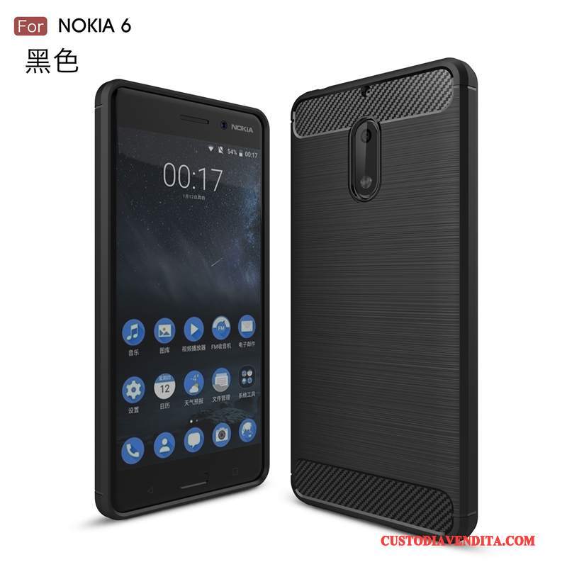 Custodia Nokia 6 Silicone Rosso Nuovo, Cover Nokia 6 Protezione Anti-cadutatelefono