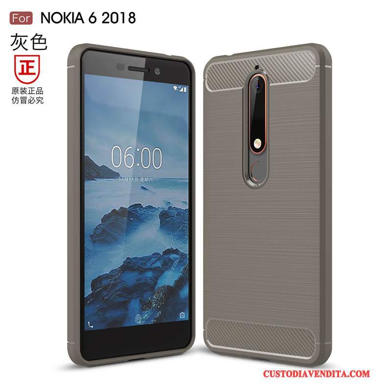 Custodia Nokia 6 Silicone Rosso Nuovo, Cover Nokia 6 Protezione Anti-cadutatelefono