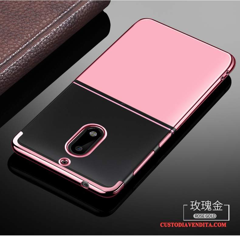 Custodia Nokia 6 Silicone Telefono Rosa, Cover Nokia 6 Protezione Blu Morbido