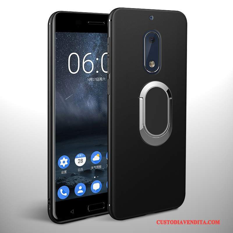 Custodia Nokia 6 Silicone Tutto Incluso Morbido, Cover Nokia 6 Nerotelefono