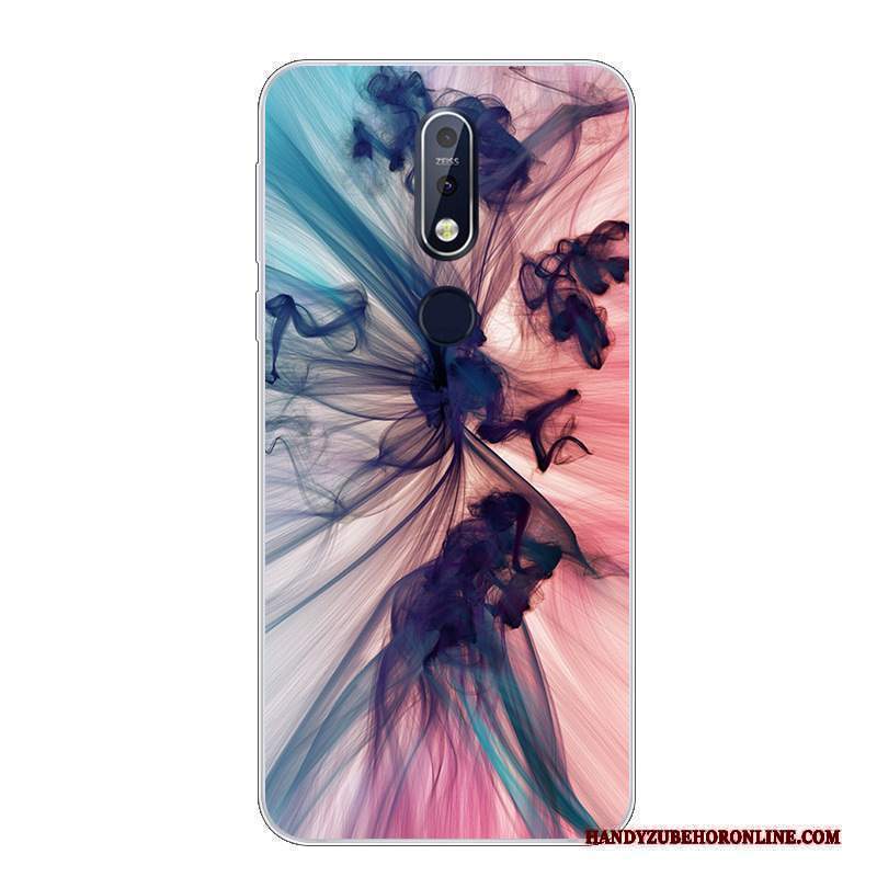 Custodia Nokia 7.1 Cartone Animato Morbido Bello, Cover Nokia 7.1 Silicone Telefono Bianco