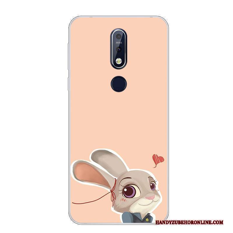 Custodia Nokia 7.1 Cartone Animato Morbido Bello, Cover Nokia 7.1 Silicone Telefono Bianco