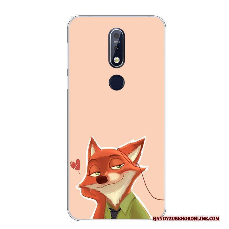 Custodia Nokia 7.1 Cartone Animato Morbido Bello, Cover Nokia 7.1 Silicone Telefono Bianco