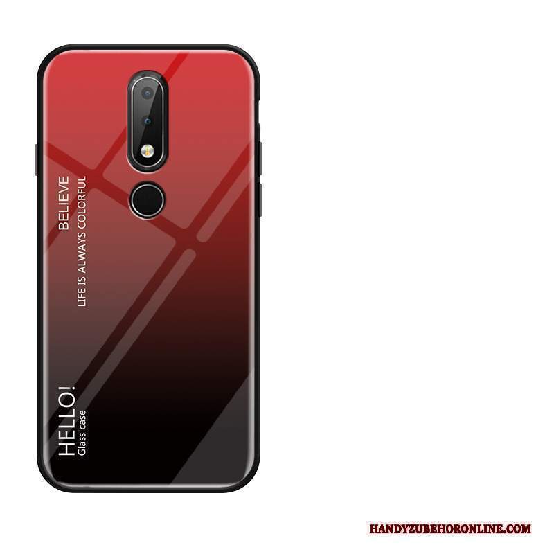 Custodia Nokia 7.1 Creativo Amanti Vetro, Cover Nokia 7.1 Anti-caduta Giallo