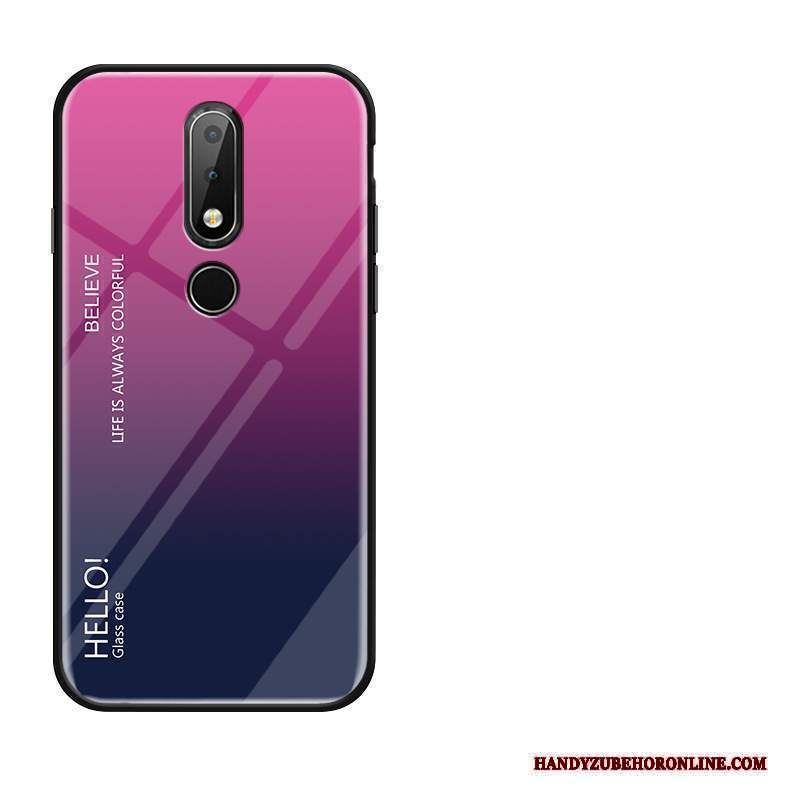 Custodia Nokia 7.1 Creativo Amanti Vetro, Cover Nokia 7.1 Anti-caduta Giallo