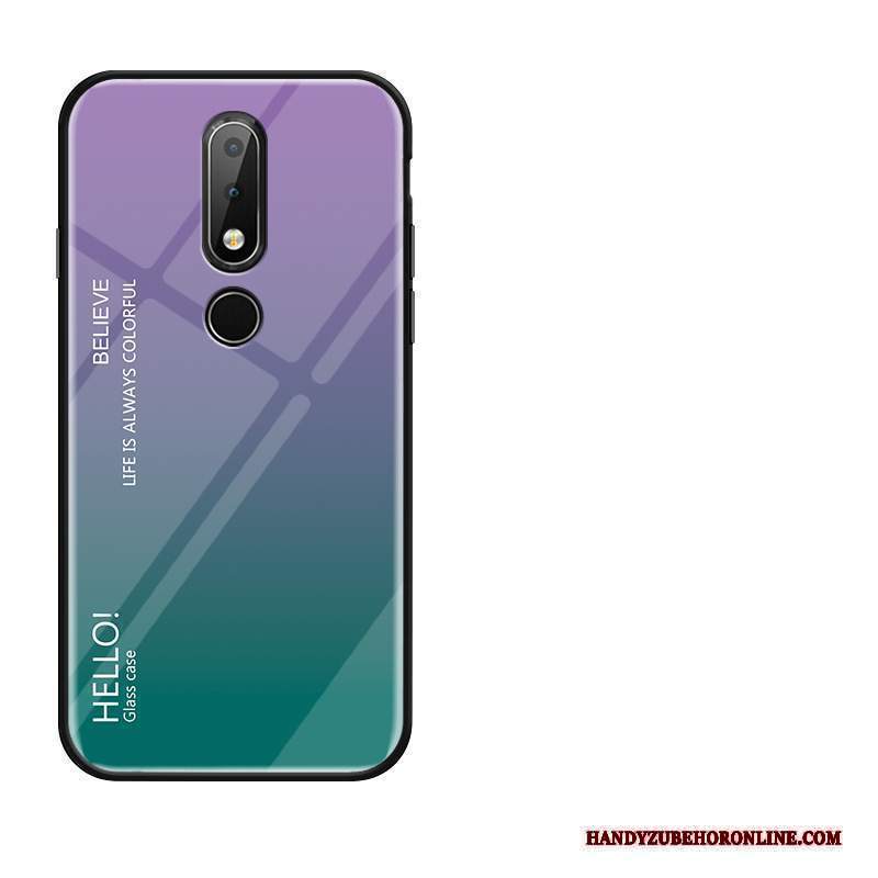 Custodia Nokia 7.1 Creativo Amanti Vetro, Cover Nokia 7.1 Anti-caduta Giallo