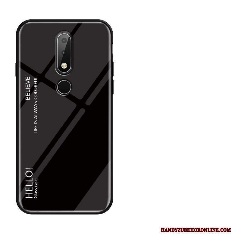 Custodia Nokia 7.1 Creativo Amanti Vetro, Cover Nokia 7.1 Anti-caduta Giallo