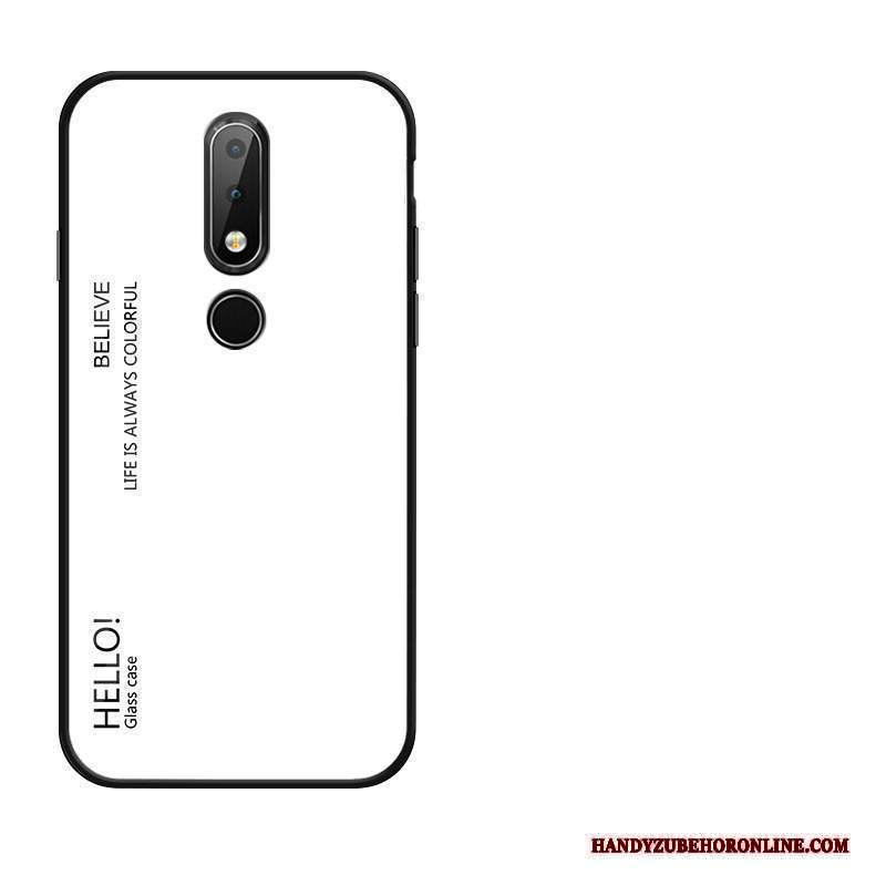 Custodia Nokia 7.1 Creativo Amanti Vetro, Cover Nokia 7.1 Anti-caduta Giallo