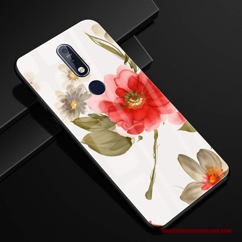 Custodia Nokia 7.1 Creativo Scenariotelefono, Cover Nokia 7.1 Protezione Verde Vetro